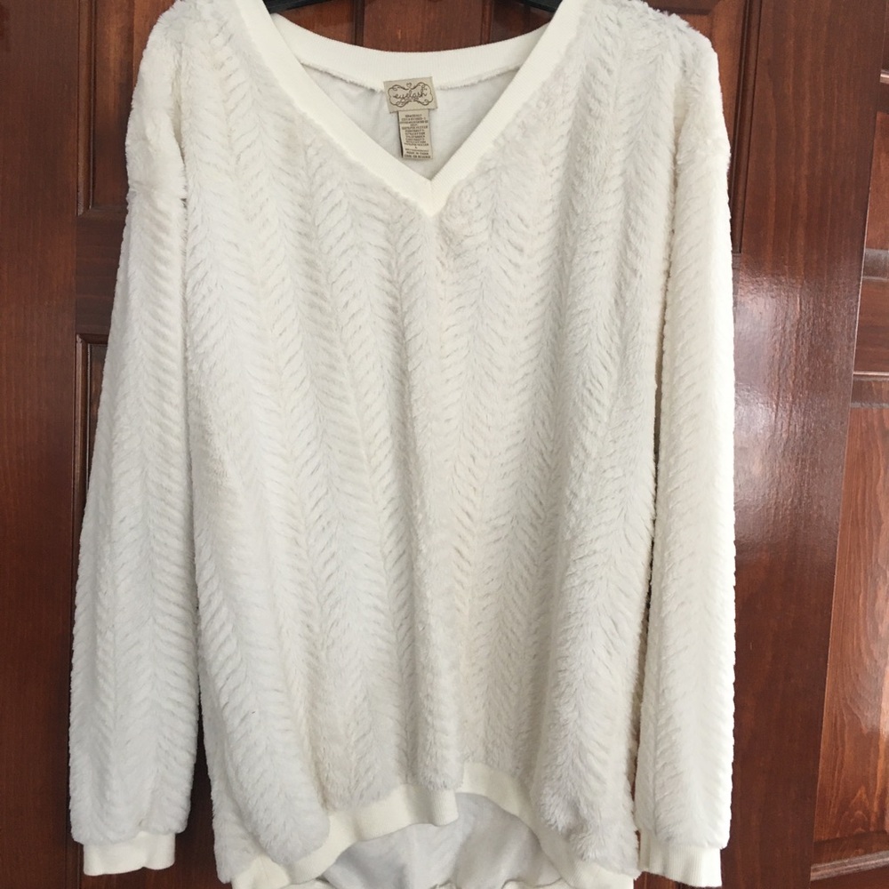 Fluffy White Sweater
